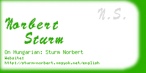 norbert sturm business card